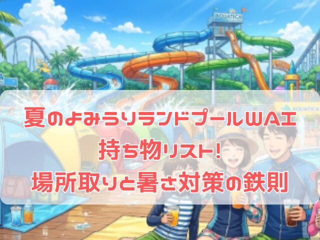 よみうりランド夏プールの持ち物であるテントをもって場所取りする家族 5. よみうりランド ずぶ濡れ 服装